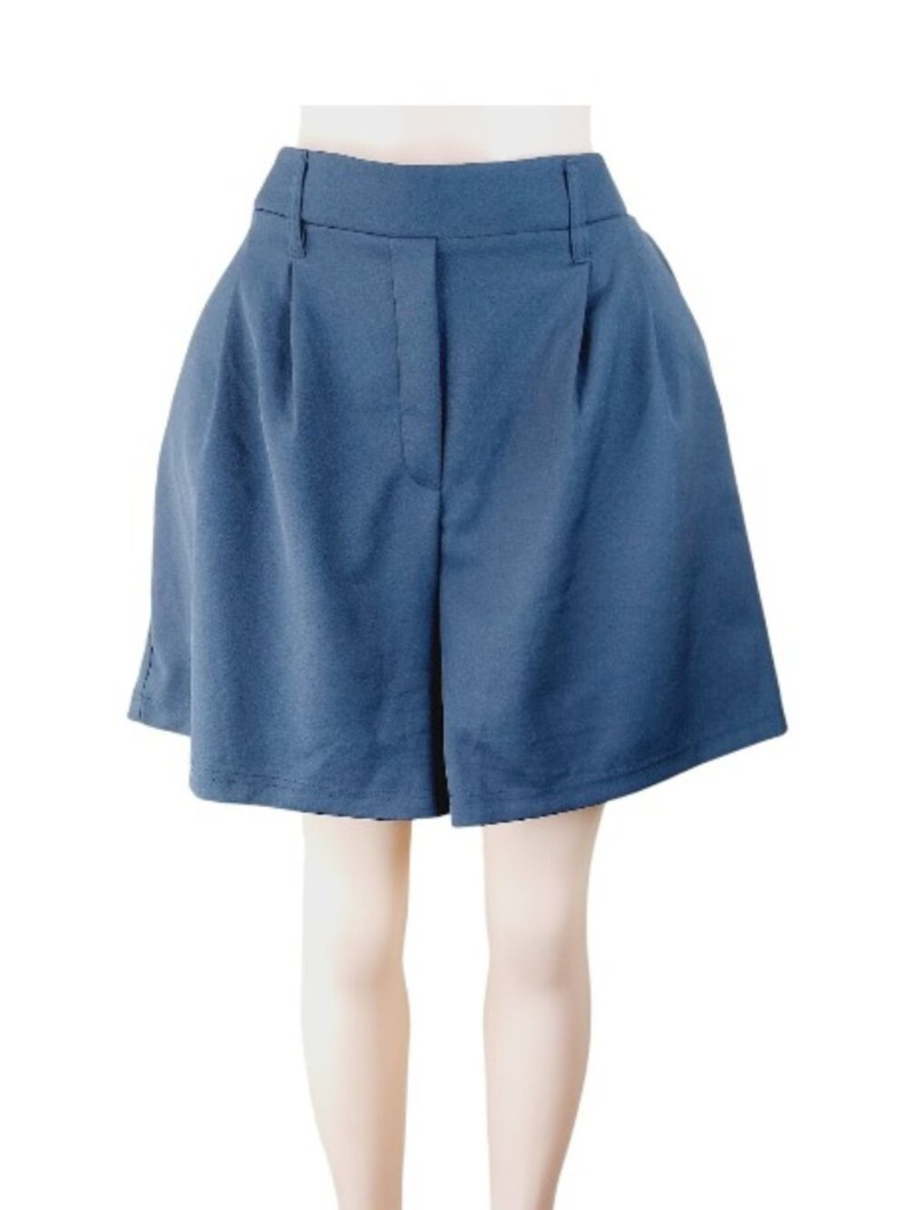 32 Cool Women's Navy High-Waisted Pleated Bermuda Shorts Size XL